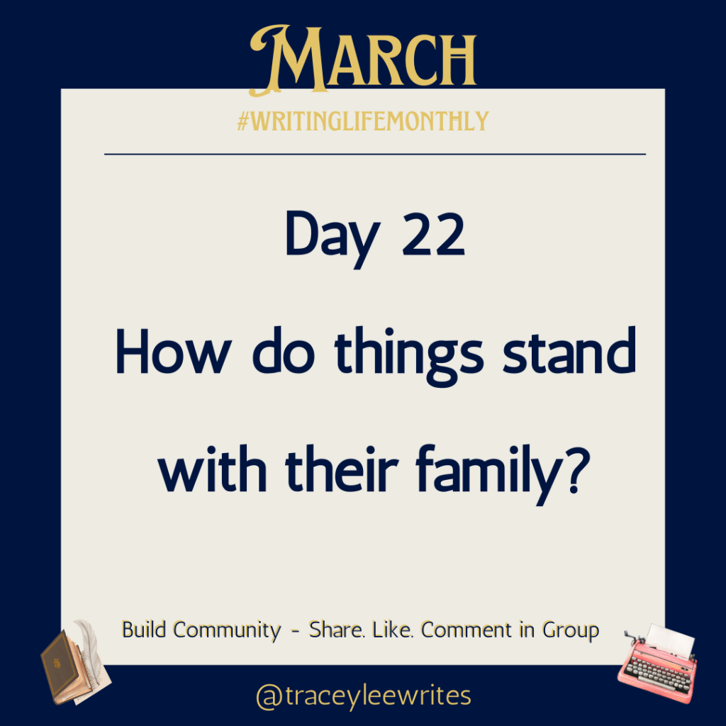 Day 22
How do things stand with their family?